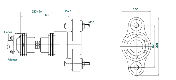 Esquema Cojinete de empuje aquadrive CVB-05