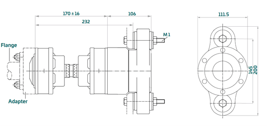 Esquema Cojinete de empuje aquadrive CVB-15